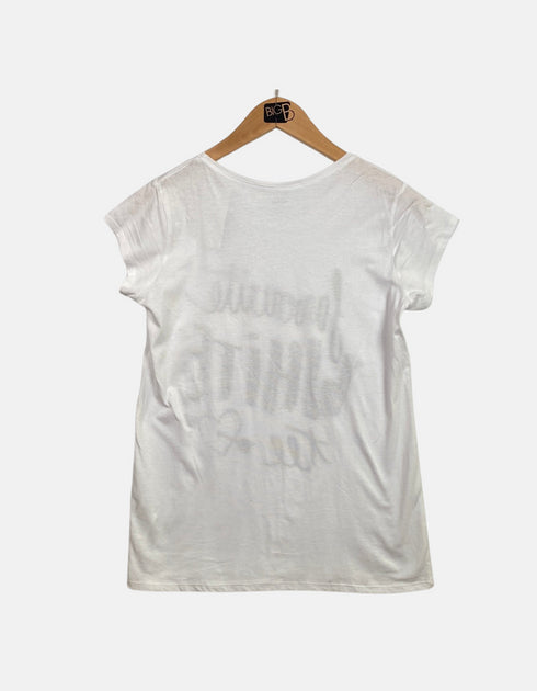 White T-shirt print FM